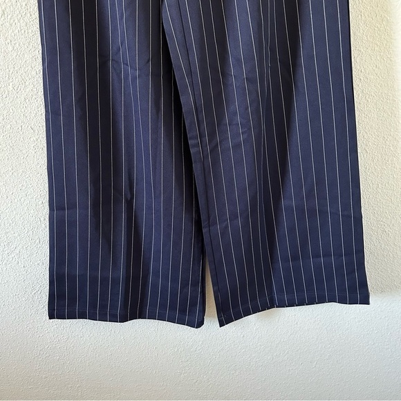 Blue White High Waist Wide Leg Trousers Women measurements 29” - Picture 2 of 7